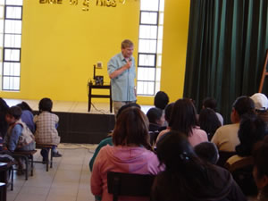 Tom preaching at Jose Olaya church anniversary